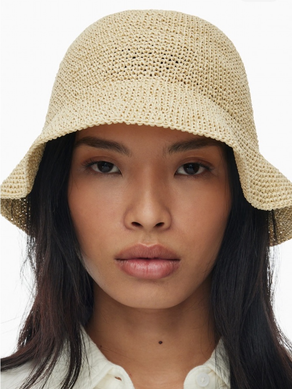 Cream Crochet Bucket Hat